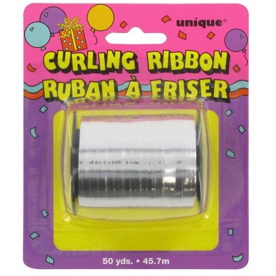 Ribbon Curling 50Yds 5mm Silver Pk1 