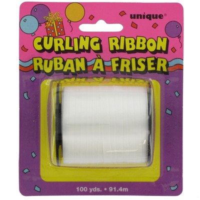 Ribbon Curling 100Yds 5mm White Pk1 
