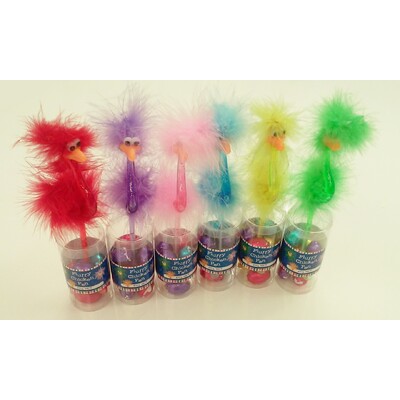 Fluffy Chicken Pen with Mini Choc Easter Eggs Pk 24 Assorted Colours