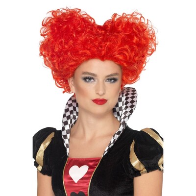 Red Curly Heart Shape Wig Pk 1