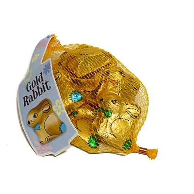 Mini Gold Foil Wrapped Chocolate Easter Bunnies Pk 8