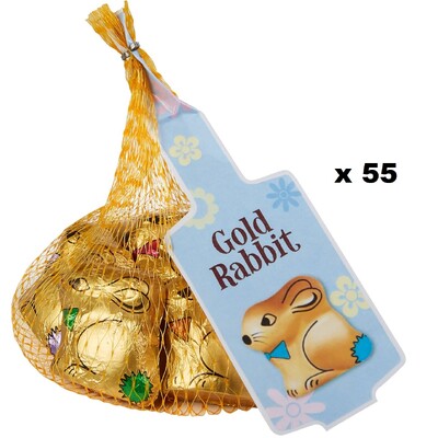 Gold Milk Chocolate Mini Easter Bunny Rabbits 70gm Pk 55