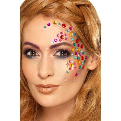 Self Adhesive Rainbow Face Gems Jewels (Pk 100)