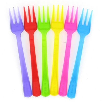 Assorted Plastic Cocktail Forks (10cm) Pk 24 
