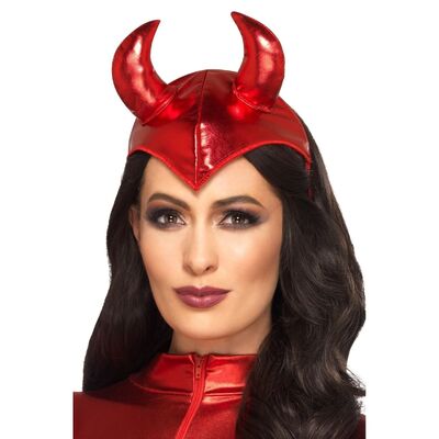 Red Fever Devil Headband with Horns (Pk 1)