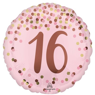 Pretty Pink 16th Birthday Foil Balloon 43cm 