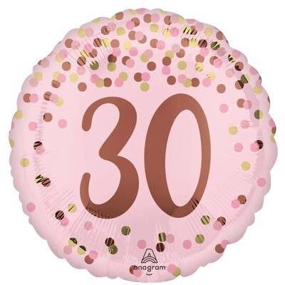 Pretty Pink 30th Birthday Foil Balloon 43cm 