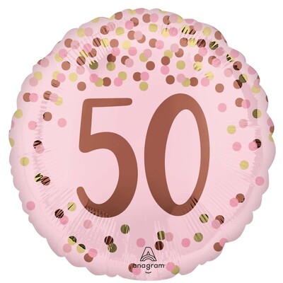 Pretty Pink 50th Birthday Foil Balloon 43cm 