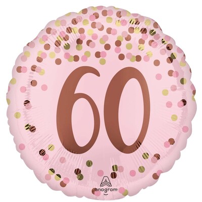 Pretty Pink 60th Birthday Foil Balloon 43cm 