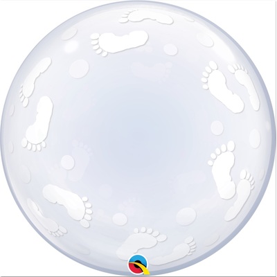 Baby Footprints Deco Bubble Balloon 24in (Pk 1)