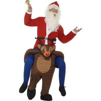 Adult Piggy Back Carry Me Rudolph Reindeer Costume Pk 1