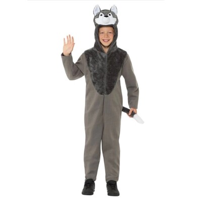 Child Wolf One Piece Suit Costume (Large, 10-12 Years)