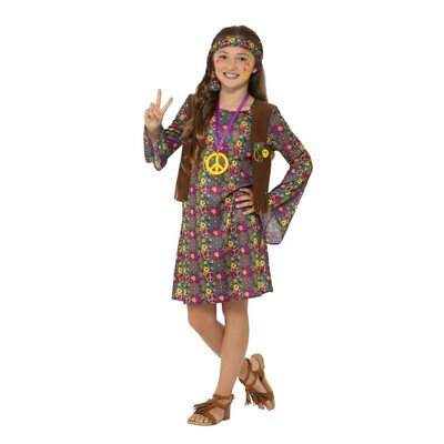 Child Hippie Girl Costume (Medium, 7-9 Years)