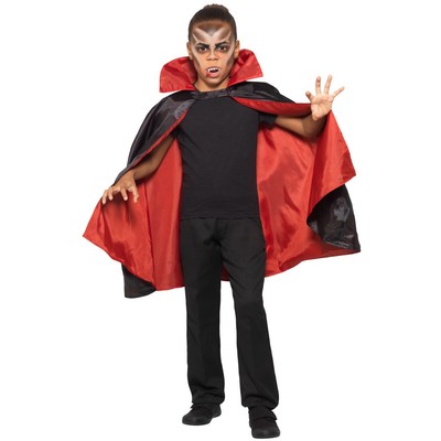 Child Halloween Costume Cape (Reversible Red & Black) Pk 1 (CAPE ONLY)