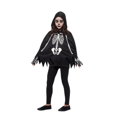 Child Skeleton Costume Kit (Cape & Gloves) Pk 1