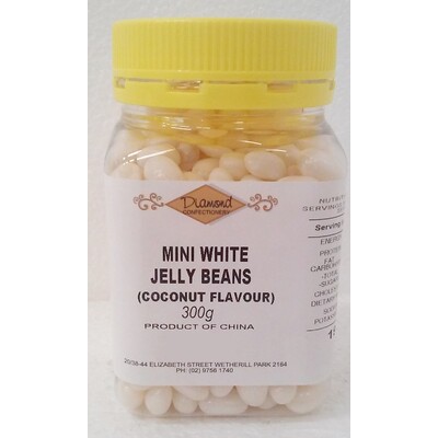Mini White Coconut Flavour Jelly Beans 300g 
