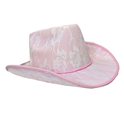 Pink Lace Festival Cowboy Hat