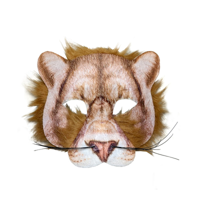 Lion Costume Face Mask with Fur
