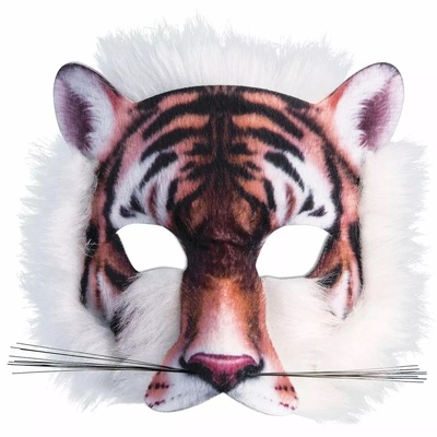 Tiger Costume Face Mask with Fur