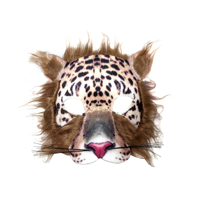 Leopard Costume Face Mask with Fur
