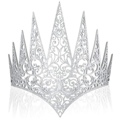 Silver Glitter Evil Queen Crown