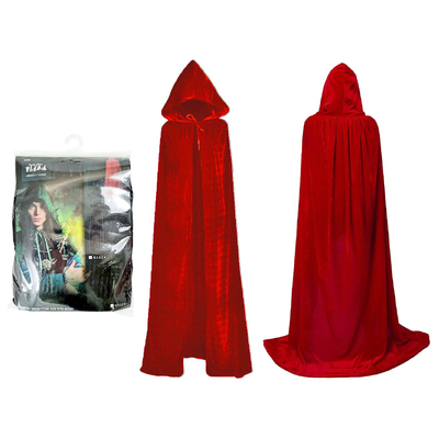 Adult Red Velvet Cape with Hood 150cm