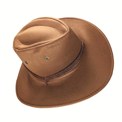 Light Brown Tan Suede Look Cowboy Hat