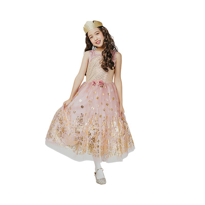 Child Pink & Gold Princess Costume (Large, 130-140cm)