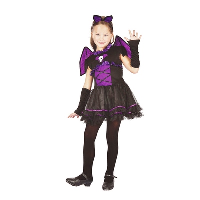 Child Purple Bat Girl Halloween Costume (Large, 130-140cm)