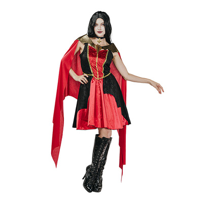 Adult Vampiress Dress & Cape Halloween Costume (Large)