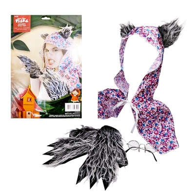 Grandma Wolf Costume Set (Gloves, Cape, Glasses)