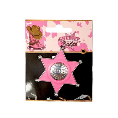 Pink Cowgirl Sherrif Badge