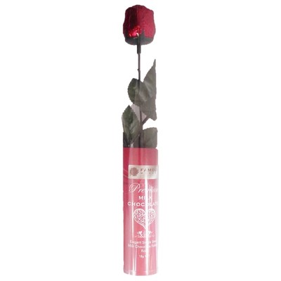Valentine's Day Milk Chocolate Rose in Cylinder (18g) Pk 1