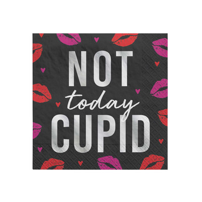 Not Today Cupid Anti Valentine Cocktail Napkins Pk 16