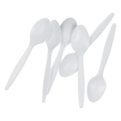 White Economy Dessert Spoons Pk 100 