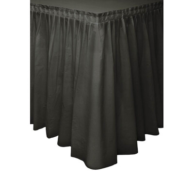Black Plastic Table Skirt (73.6cm x 426cm)