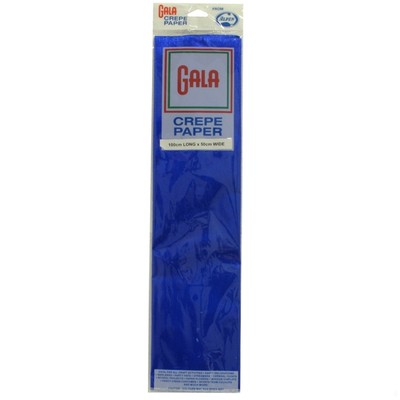 Crepe Paper Gala 100x50cm Metallic Blue Pk1 
