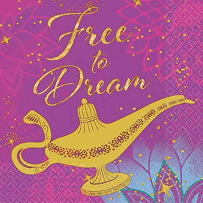 Disney Aladdin 2 Ply Cocktail Napkins Pk 16