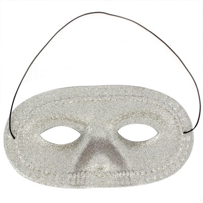 Silver Glitter Masquerade Mask Pk 1 