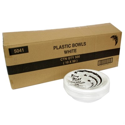 White Plastic Bowls - Medium 17.2cm Pk500 
