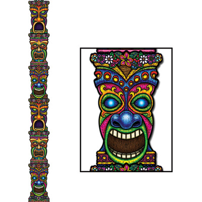 Hawaiian Luau Tiki Totem Pole Jointed Cutout Decoration (2.13m) Pk 1