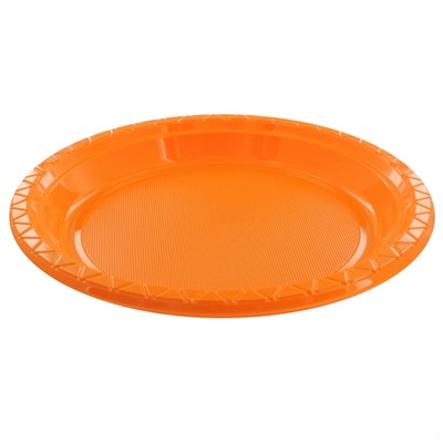 Orange Plastic Plates - Large 23cm Pk25 