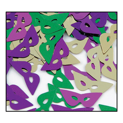 Mardi Gras Masks Multi Colour Confetti (28g) Pk 1