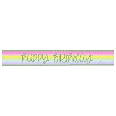 Rainbow Stars Happy Birthday Foil Banner 2.74m