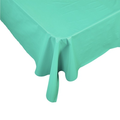Turquoise Plastic Rectangle Tablecover 130x270cm (Pk 1)