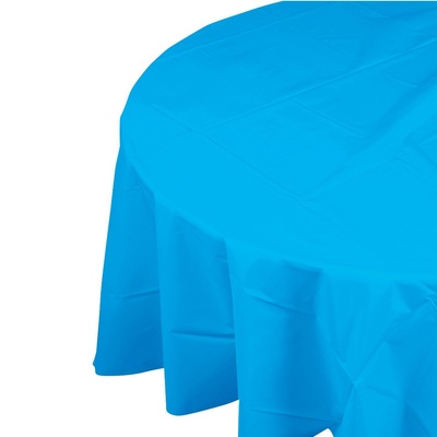 Electric Blue Round Party Tablecover - 213cm Pk1