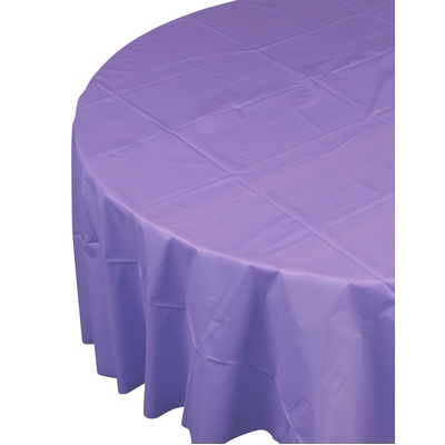 Lilac Round Plastic Tablecover 213cm (Pk 1)