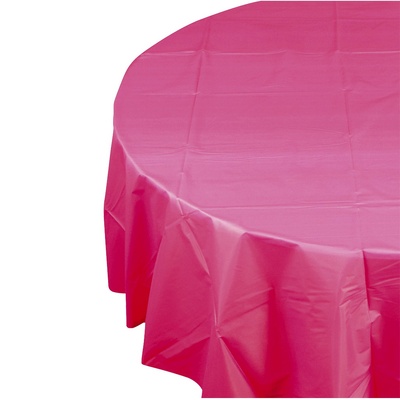 Magenta Round Party Tablecover - 213cm Pk1 