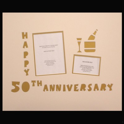 Signature Mat Happy Anniversary  50 Gold Pk1 