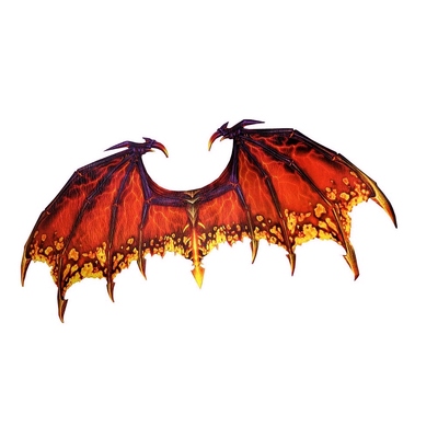 Red Flame Printed Halloween Dragon Wings